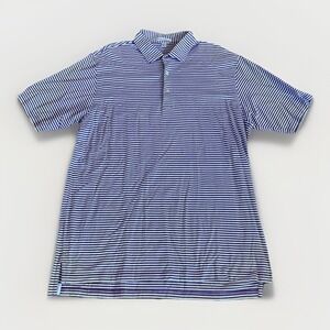 Peter Millar Golf Polo Mens XL‎ Purple Striped Cotton Preppy